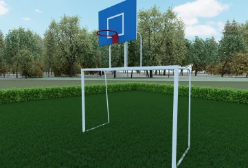 Ворота мини футбольные с баскетбольным щитом (без сетки) YDS 30-101