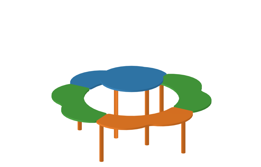 Столик со скамьями тип 1 YDS 50-008