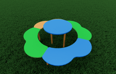 Столик со скамьями тип 1 YDS 50-008