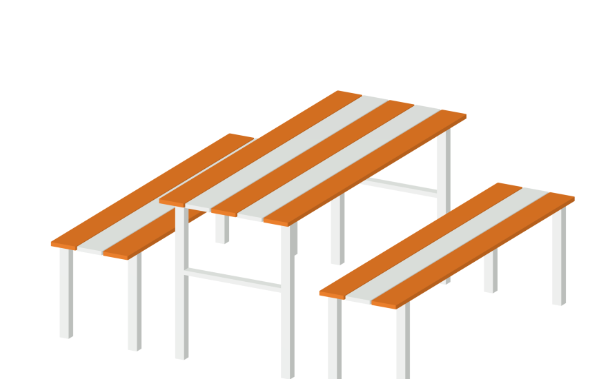 Столик со скамьями тип 2 YDS 50-009