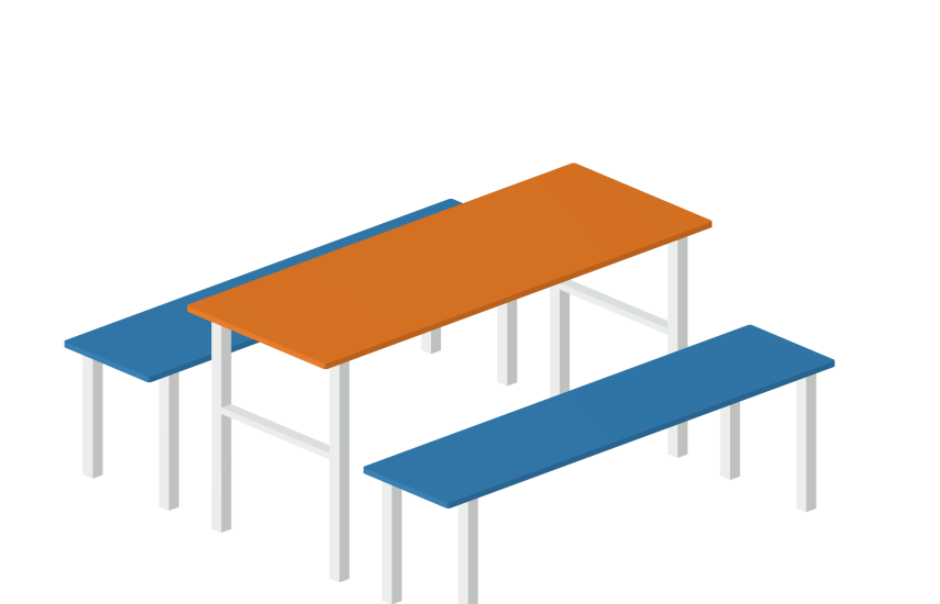 Столик со скамьями тип 2 YDS 50-010