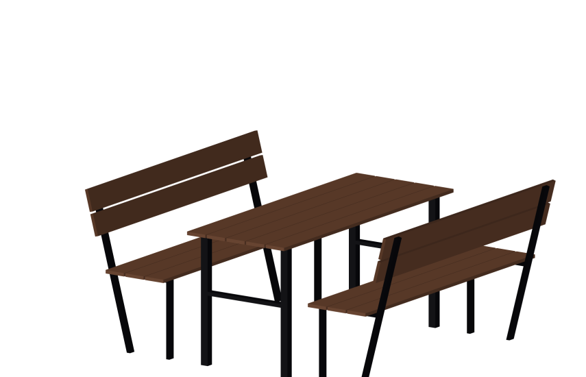 Столик со скамьями тип 4 YDS 50-011