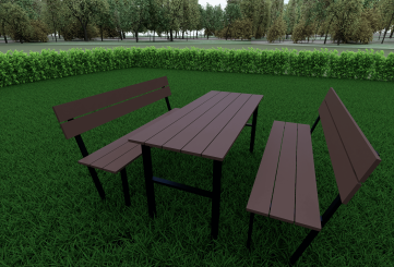 Столик со скамьями тип 4 YDS 50-011